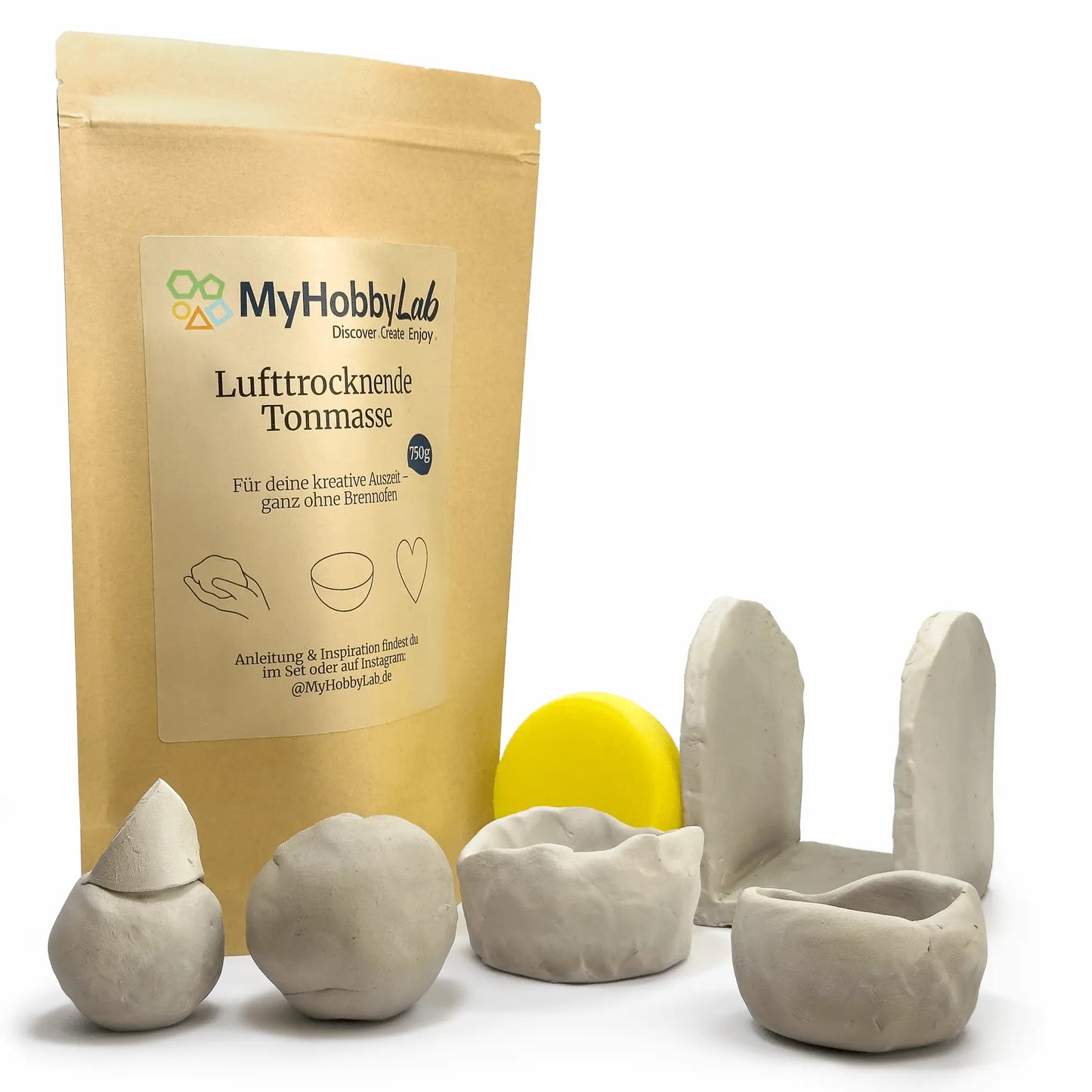 Tonmasse 750 g – extra-fein, lufttrocknend