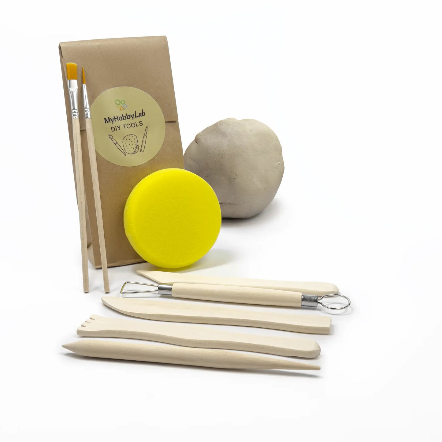7-teiliges Töpferwerkzeug-Set aus Holz zum Modellieren von Ton